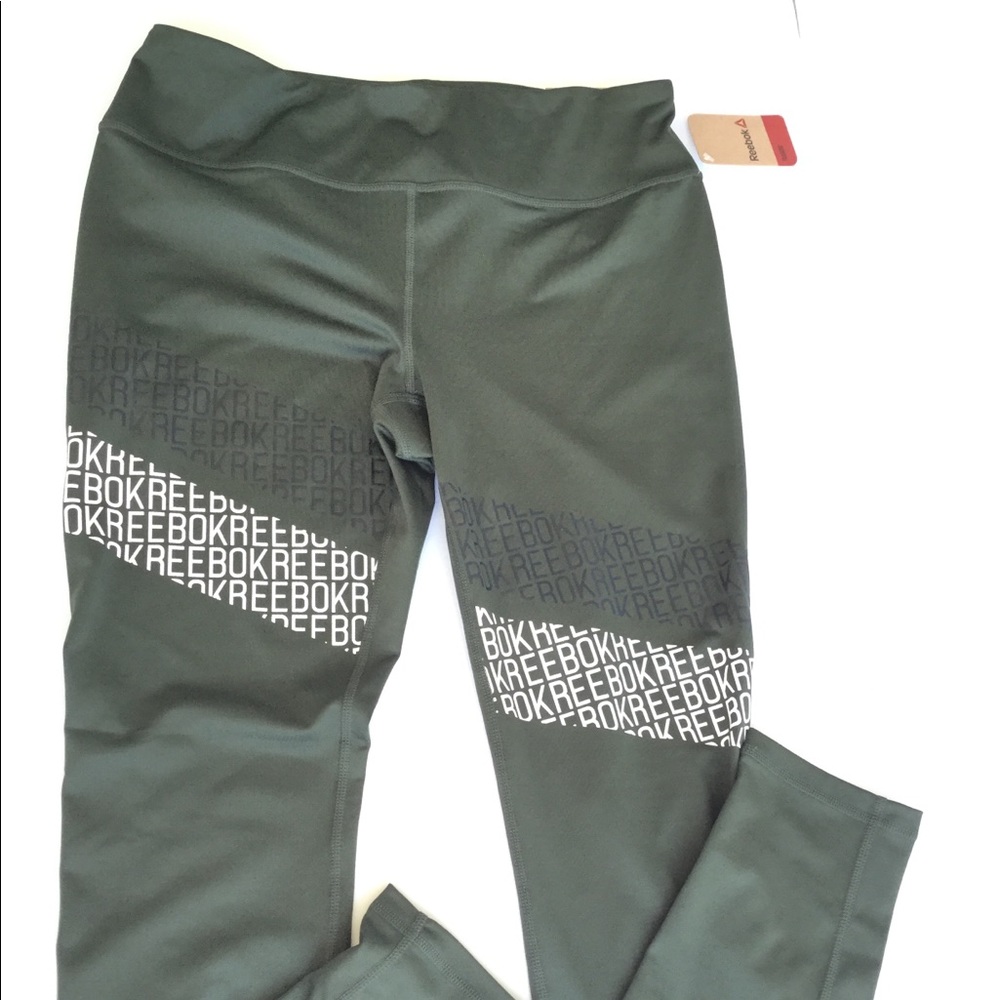 REEBOK Logo Track Running Training Joggers Pants